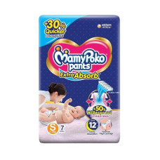 MamyPoko Pants Extra Absorb Baby Diapers, Small (S), 7 Count, 4-8 kg