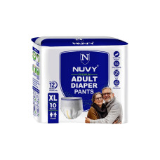 NUVY Premium Pant Style Adult Diapers - M/L/XL/XXL  (10 Pieces)