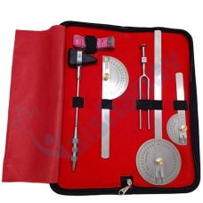 Goniometer Set of 3 and Knee Hammer with Measuring Tape