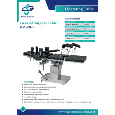 GEETA SURGICAL General Surgical Table GS-002